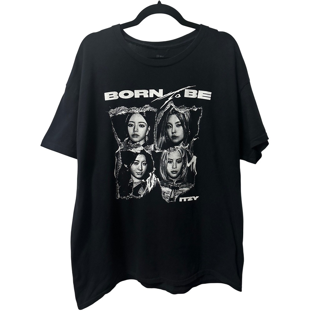 ITZY 2nd World Tour Born To Be Black Graphic T-Shirt XL‎ K-Pop Concert Merch